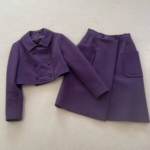 Vintage Huko Wool Jacket And Skirt Set size